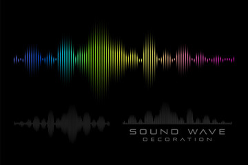 Sound wave on the black background.