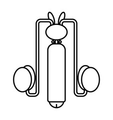 Male reproductive system icon in flat style. Male reproductive system outline.