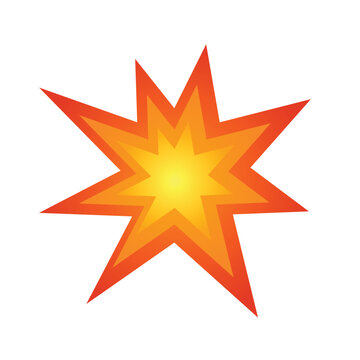 Boom burst star vector icon isolated on white background. Comic cartoon element.