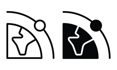 Orbit icon with outline and glyph style.