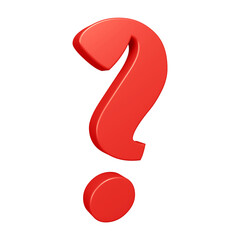 3D red question mark or icon design