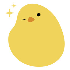 Chick Single 3 cute on a white background, vector illustration