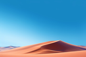 desert landscape with clear sky without clouds,fictional landscape made with generative ai