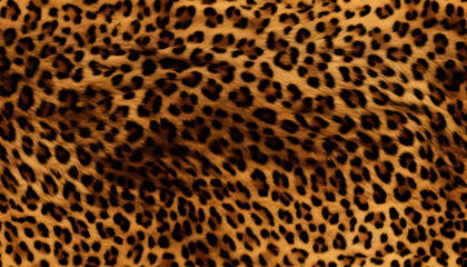 Seamless pattern of leopard fur texture illustration background. Generative AI