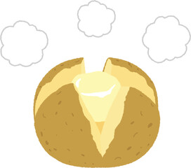 じゃがバターのイラスト