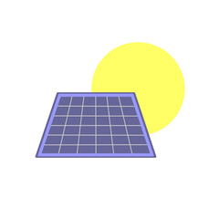 Solar PV panel power station. Renewable sustainable photovoltaic solar energy generation. Isolated vector illustration on white background.