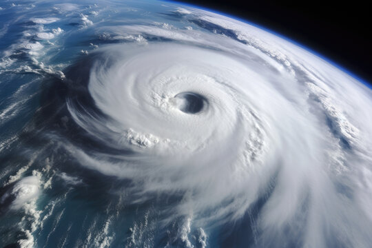 Hurricane from space, aerial satellite view