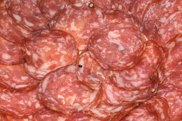 Sliced Salami Close Up