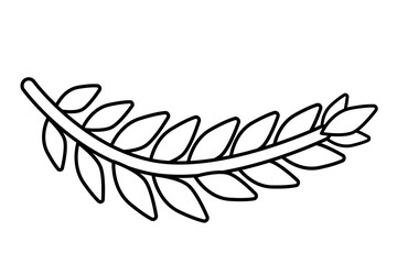 Vector graphic wheat rye symbol. line whole grain  illustration isolated on white background. 