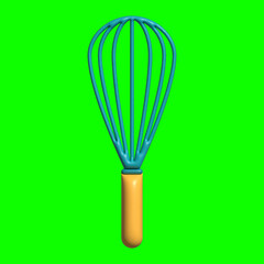 3D Kitchen Set Elements Assets with Greenscreen Background