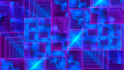 Neon maze, abstract fractal art background.