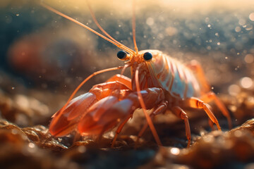 Shrimp in nature, national geography, Wide life animals. AI Generated.