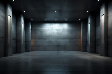 Empty dark abstract concrete room interior architectura