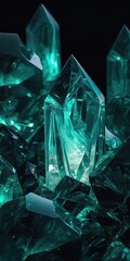 Kryptonite crystals stargazing texture pattern. Blurred pattern of green kriptonite stone macro mineral for background. Generative AI