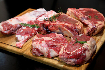 Ribeye Steak. Beef steak. Raw fresh meat .