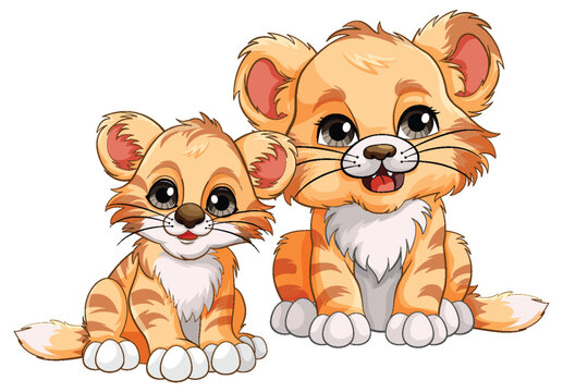 Cute Baby Tiger Cartoon Character