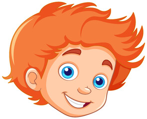 A Boy with Orange Hair and Blue Eyes Vector