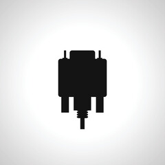 DVI cable, VGA screen plug icon. VGA cable icon