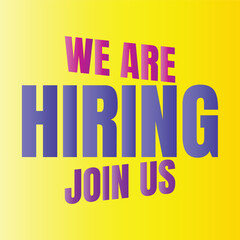 We are hiring now design sign, Join our team icon sign vector, We are hiring join us icon design, Vacancy poster for social media