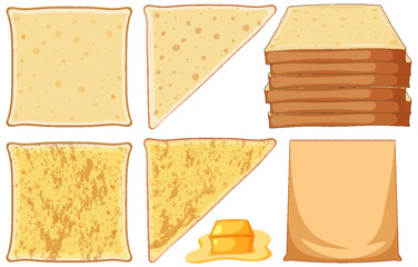 Set of bread and toast