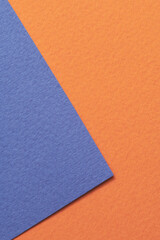 Rough kraft paper background, paper texture orange blue colors. Mockup with copy space for text