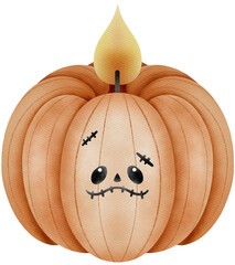 Halloween pumpkin candle