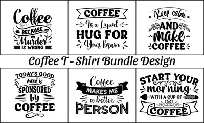 Coffee T-Shirt Bundle Design