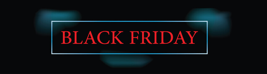 black Friday bold letters red and blue design