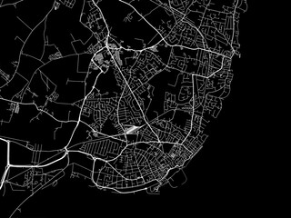 Vector road map of the city of  Ramsgate in the United Kingdom on a black background.