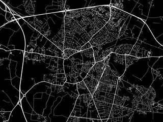 Vector road map of the city of  Cambridge in the United Kingdom on a black background.