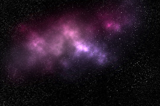 starry star with purple mix pink nebula and galactic galaxy in wide dark universe or black cosmos space like nature cloud in night sky Interstellar for background wallpaper