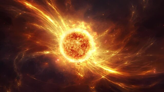 Beautiful Sun Star in Space - cosmos - Universe - Concept Art