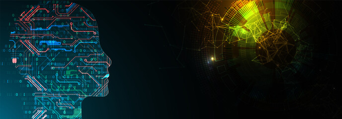 Plexus Artificial Intelligence concept.  Creative brain concept background.