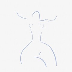 illustration of a woman line art icon 
