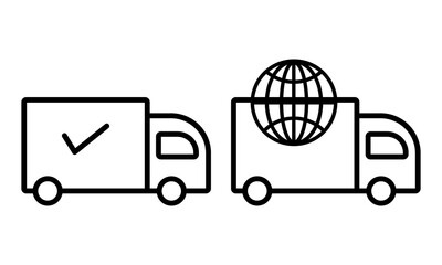 Shipping and delivery line icon vector.