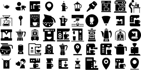 Massive Set Of Maker Icons Pack Hand-Drawn Isolated Infographic Clip Art Icon, Explore, Trip, Production Symbols Vector Illustration