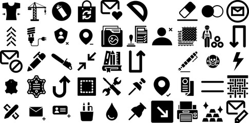 Mega Set Of Material Icons Collection Hand-Drawn Linear Vector Signs Festival, Icon, Perfume, Way Symbols For Apps And Websites - obrazy, fototapety, plakaty