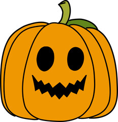 Halloween pumpkin, Jack-O-Lantern colored drawing