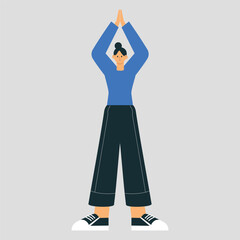 Girl with self-harm and emptiness inside. Concept bipolar disorder, borderline personality disorder, manic depression, mental disorder for web design. Flat vector illustration. yoga day