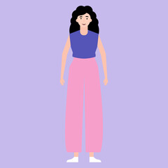 Free vector young woman standing on white