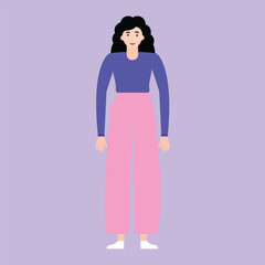 Free vector young woman standing on white