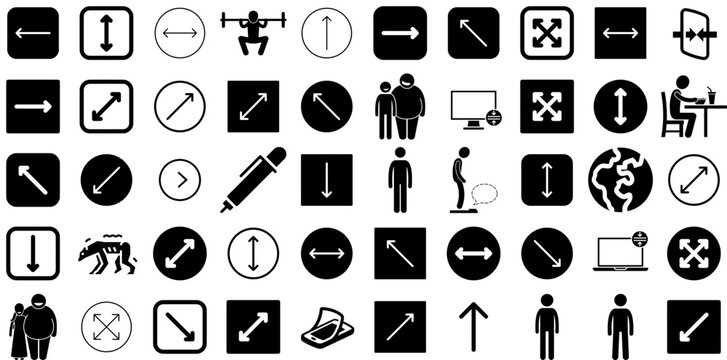 Huge Set Of Thin Icons Pack Linear Cartoon Pictograms Process, Symbol, Icon, Low Signs Isolated On White Background