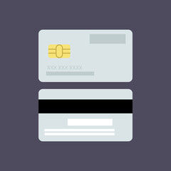 Bank Credit Card reverse or back side with magnetic stripe with contactless pay technology for...