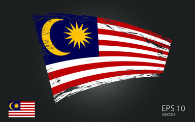Vector flag of Malaysia, illustration.
. Brush paint stroke trail view.
