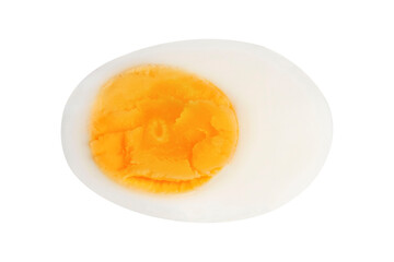 Sliced egg on an isolated white background.
