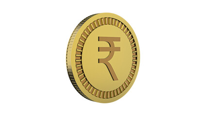 gold indian rupees symbol 3d coin for indian currency