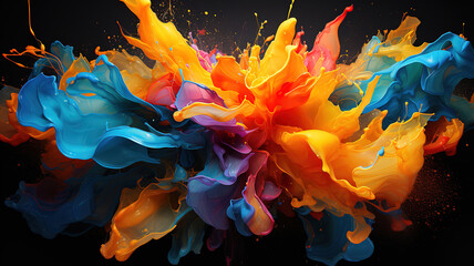 Abstract colorful watercolor hand drawn splash. Generative Ai