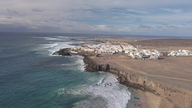 Aerial view of El Cotillo bay, fuerteventura. Canary islands