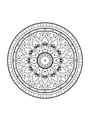 Fototapeta na wymiar mandala design illustration of a wheel .