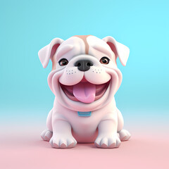Obraz na płótnie Canvas bulldog cute cartoon illustration with adorable expression isolated